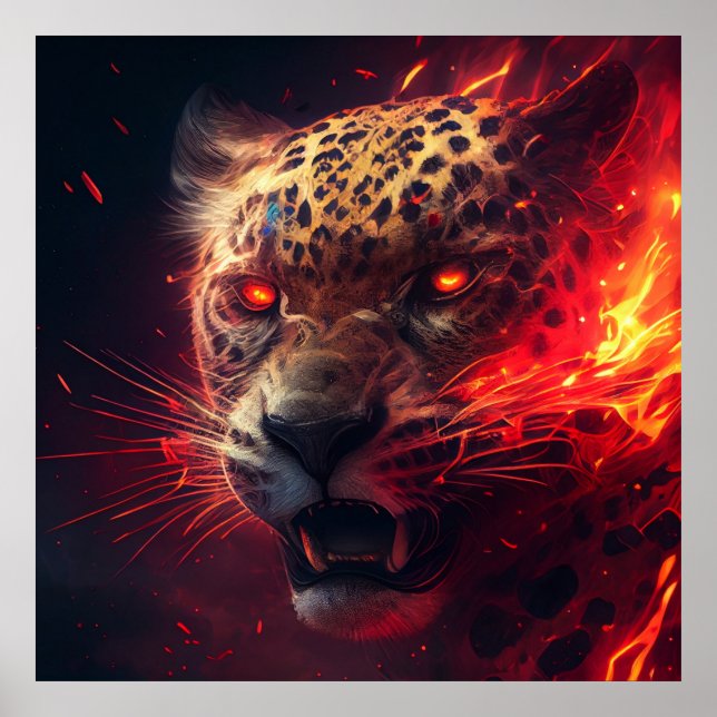 Poster Guépard Rouge (Frente)