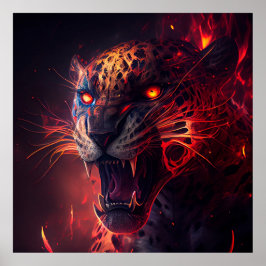 Poster Guépard Rouge