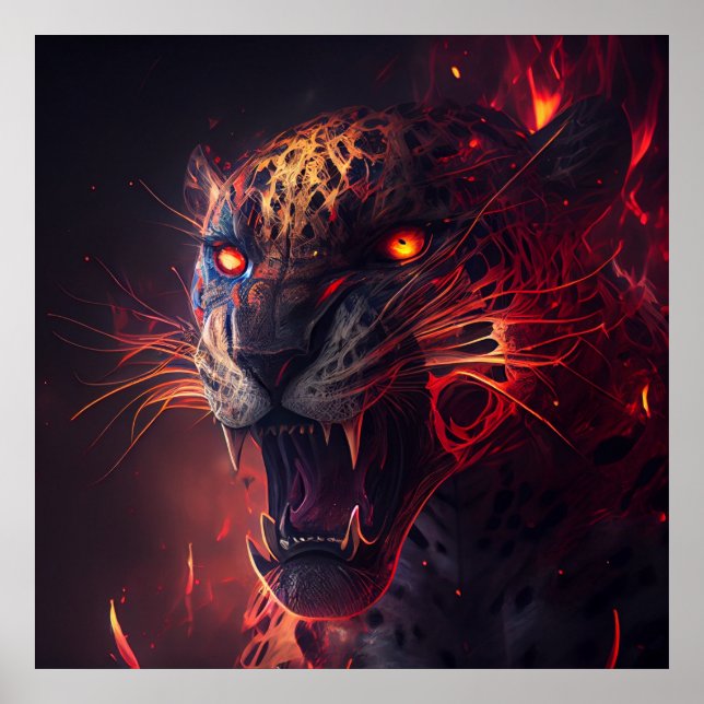 Poster Guépard Rouge (Frente)