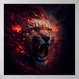 Poster Guépard Rouge