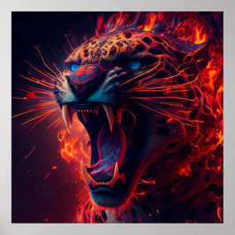 Poster Guépard Rouge