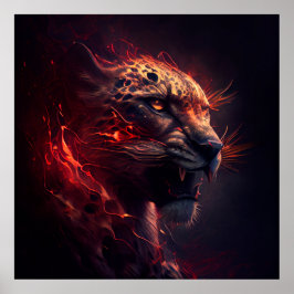 Poster Guépard Rouge