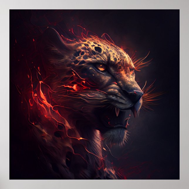 Poster Guépard Rouge (Frente)