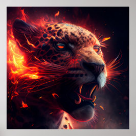 Poster Guépard Rouge