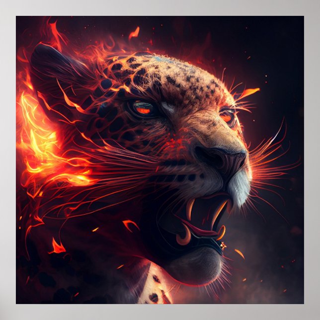 Poster Guépard Rouge (Frente)