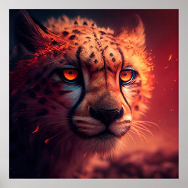 Poster Guépard Rouge