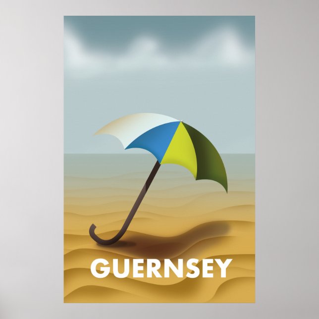 Poster Guernsey viagens vintage (Frente)