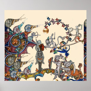 POSTER GUERRA BESTIAL MEDIEVAL, KNIGHTS, GIGANTE NALHEIRA