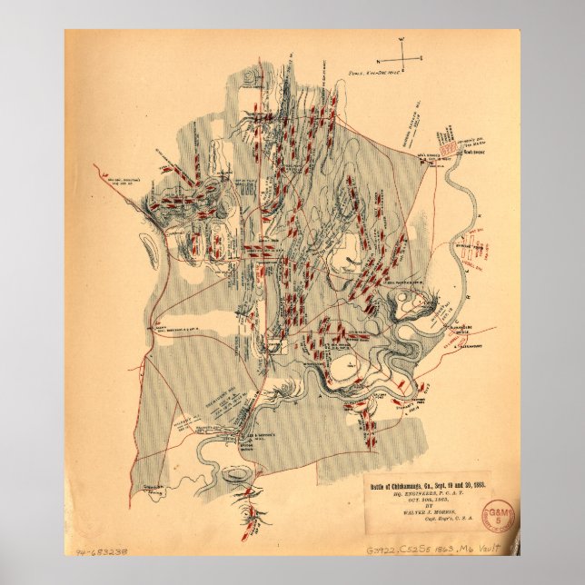 Póster Guerra Civil Batalha de Chickamauga 19 e 20 de set (Frente)
