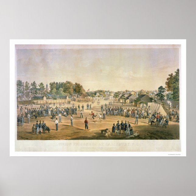 Poster Guerra Civil de Beisebol Prisioneiro em 1863 (Frente)