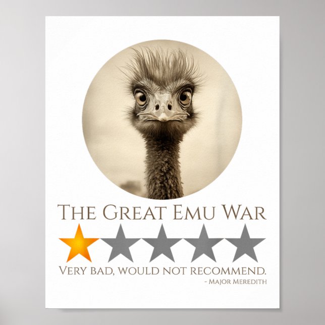 Poster Guerra do Excelente Emu - Memória da História Aust (Frente)