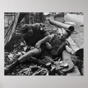 Póster Guerra do vietname ferida 1968 do soldado
