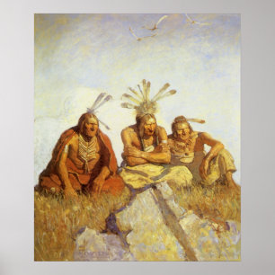 Poster Guerra do vintage ocidental, dos guardiães ou paz