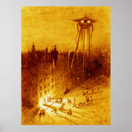 Poster Guerra dos Mundos H G Wells Alvim Corréa 1906