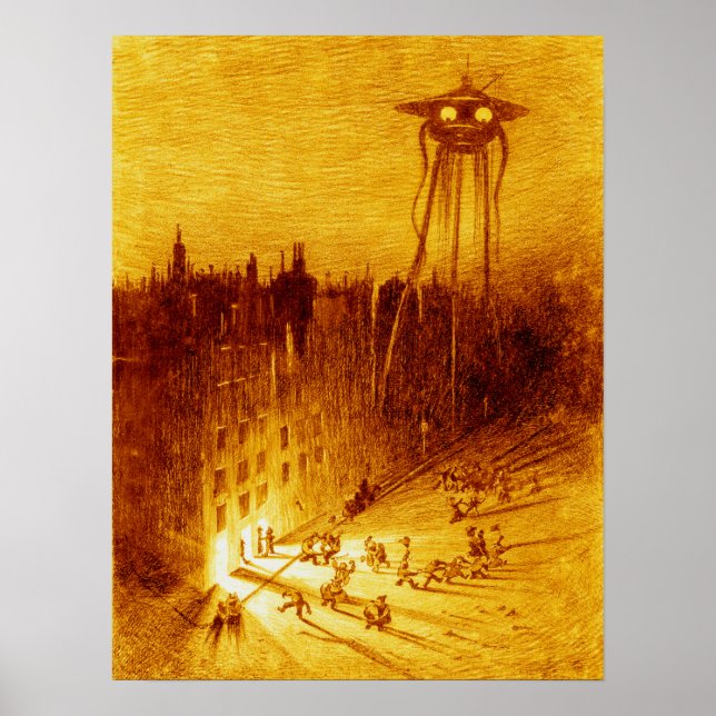 Poster Guerra dos Mundos H G Wells Alvim Corréa 1906 (Frente)