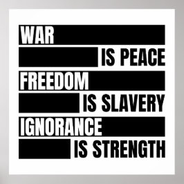 Poster Guerra é Liberdade para a Paz é Escravidão