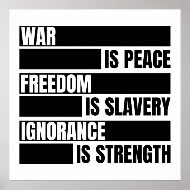 Poster Guerra é Liberdade para a Paz é Escravidão (Frente)