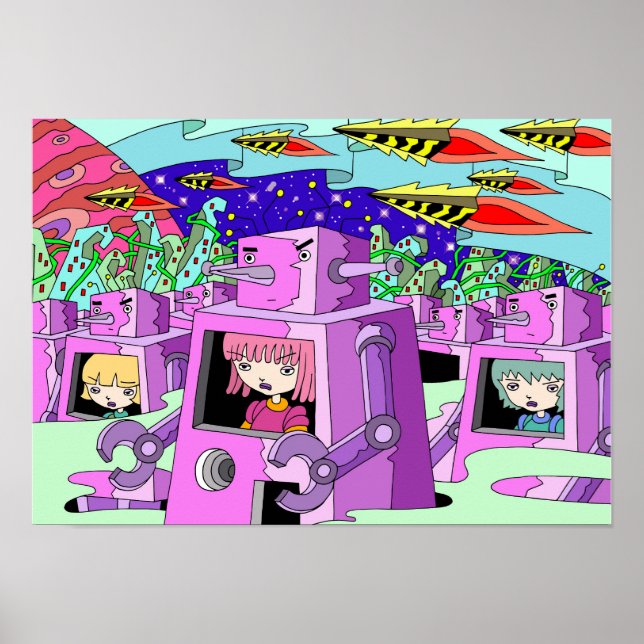 Poster Guerra Espacial das Garotas. (Frente)
