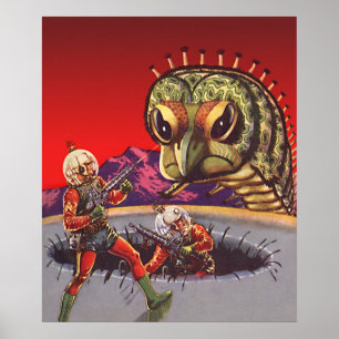 Póster Guerra gigante do inseto do centípede da ficção