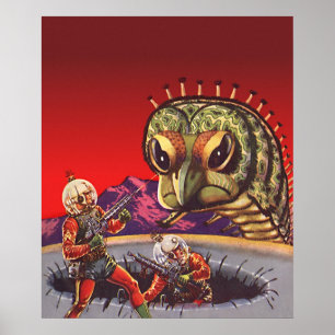 Póster Guerra gigante do inseto do centípede da ficção