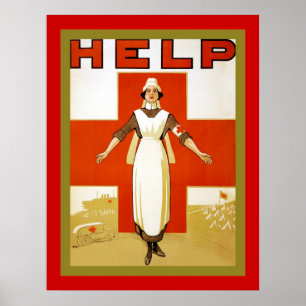 Póster Guerra mundial 1 do ~ da enfermeira do vintage do