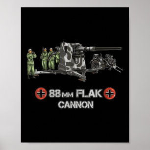 Poster Guerra Mundial 2 Alemão 88 mm Flak Anti-Tanque Ant