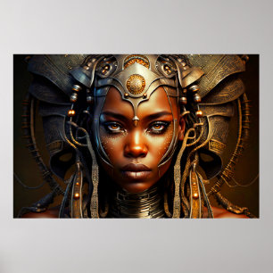 Poster Guerreira Africana Princesa Afrofuturismo Renderiz