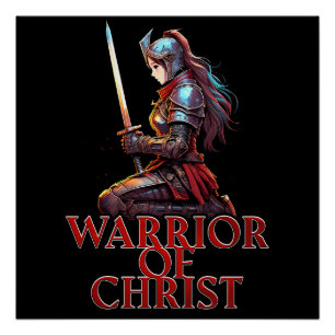 Póster Guerreira da Cristo Oração à Bíblia cristã
