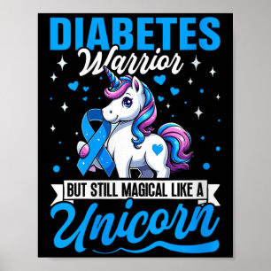 Poster Guerreira do Diabetes Feminino Mas Ainda Mágica Co