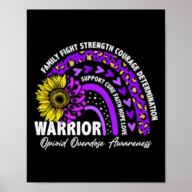 Poster Guerreiro Arco-Íris Roxo Fita Opióide Sobredosagem (Frente)