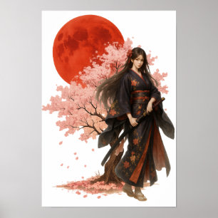 Poster Guerreiro Belo   Arte Japonesa Oriental