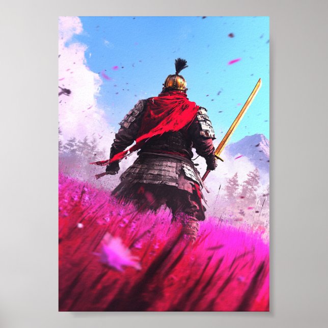 Poster Guerreiro Blindado com Lenço Vermelho (Frente)
