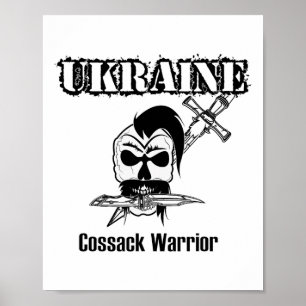 Poster Guerreiro Cossaco da Ucrânia - Apoie a Ucrânia