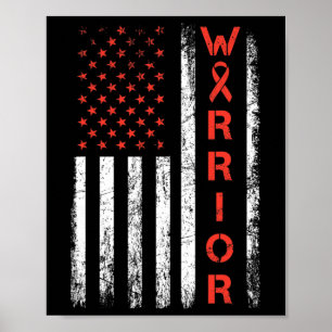 Poster Guerreiro da Bandeira Americana EUA - Conscientiza