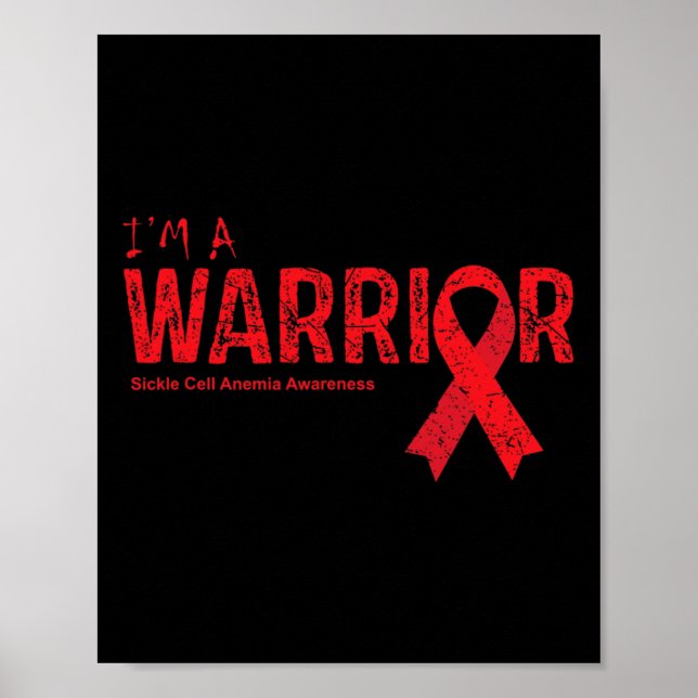 Poster Guerreiro da Consciência da Anemia das Células Fal (Frente)