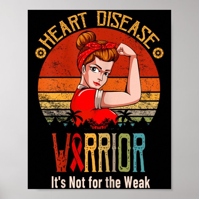 Poster Guerreiro da Doença Cardíaca Eu Uso Vermelho Para  (Frente)