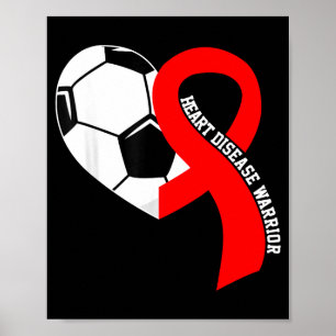 Poster Guerreiro da Doença Cardíaca Futebol Coração Verme