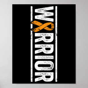 Poster Guerreiro da Leucemia - Cancer Vertical Laranja Aw