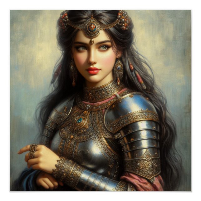 Póster Guerreiro da princesa medieval (Frente)