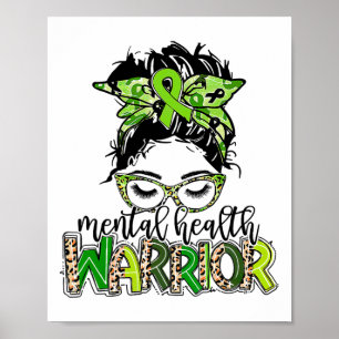 Poster Guerreiro da Saúde Mensagem de Cabelo Solto Leopar