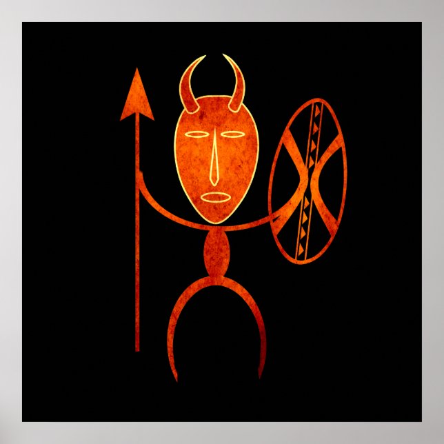 Poster guerreiro da tribo africana (Frente)