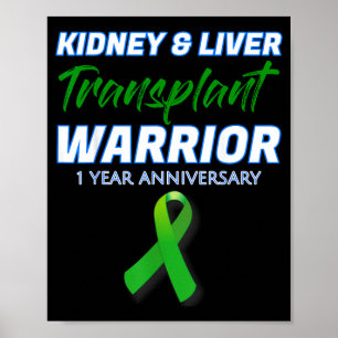 Poster Guerreiro de 1 Ano de Aniversário de Transplante d