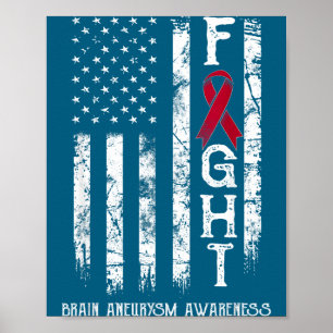 Poster Guerreiro de aneurisma cerebral bandeira dos EUA I