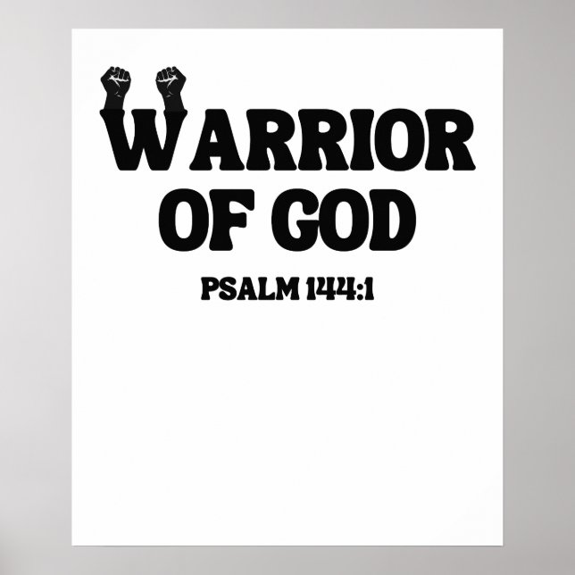 Poster Guerreiro de Deus - Salmo 144:1 (Frente)