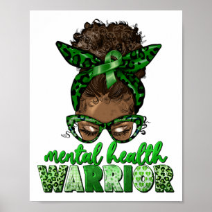 Poster Guerreiro de Saúde Mês de Consciência Mistura Negr