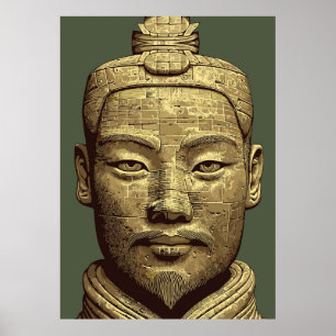 Poster Guerreiro de Terracota - Arte Dourada Antiga