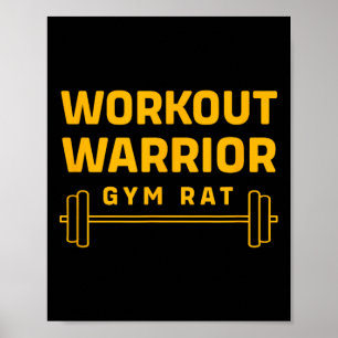 Poster Guerreiro de Workshop Bodybuilding Funny Gym Rat