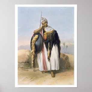 Póster Guerreiro do Amhara, Etiópia, ilustração de '