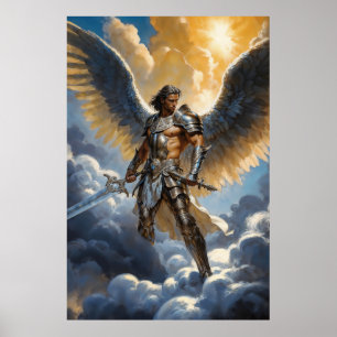 Poster Guerreiro Dourado do Arcanjo Miguel do Céu