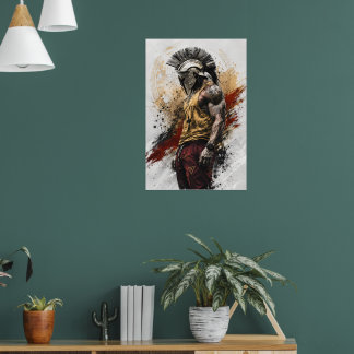 Poster Guerreiro Espartano Moderno – Força Antiga Moderna